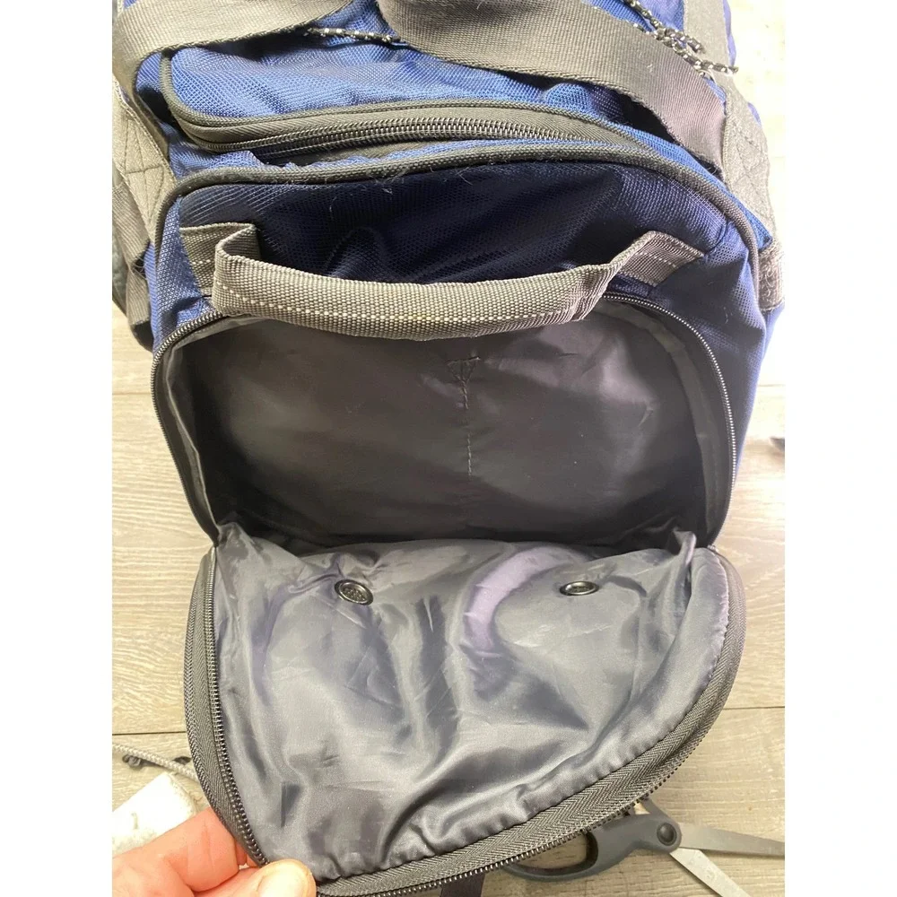 Eddie Bauer Rolling Duffel Bag Unisex Large Blue Gray Travel Luggage Gym Carryon